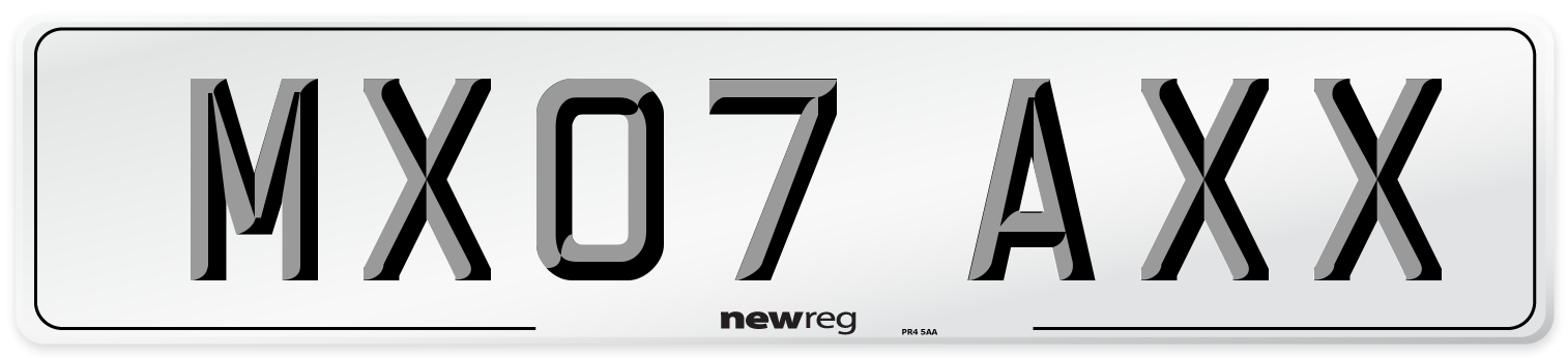 MX07 AXX Number Plate from New Reg